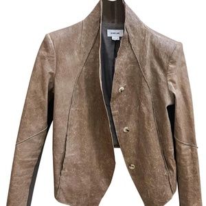 HELMUT LANG Distressed Brown/Tan Leather Jacket (Size S) Great Cond (Orig +1300)